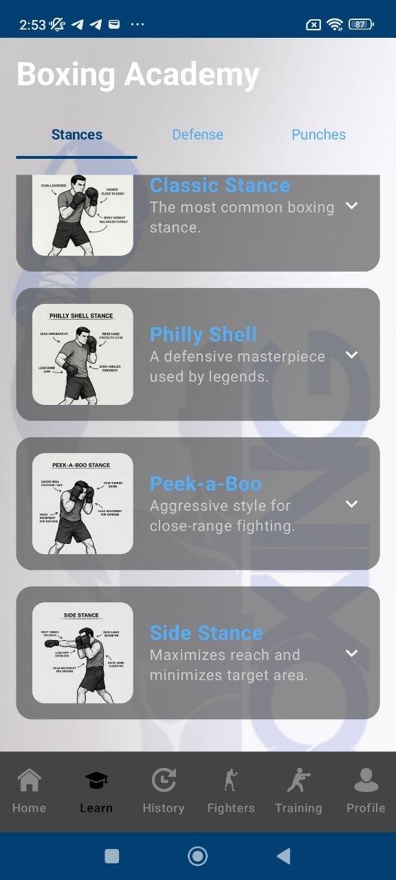 Expanded techniques screen